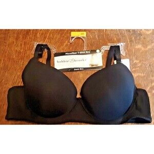 Bra Size 36B Black T-Shirt Microfiber Bobbie Brooks Demi Everyday Comfort NEW